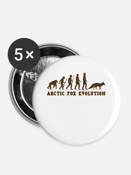 Arctic Fox Evolution - Buttons groß 56 mm (5er Pack) - Weiß