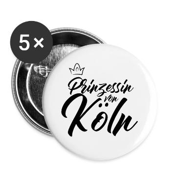 Prinzessin von Köln - Buttons groß 56 mm (5er Pack) - Weiß - Vorne