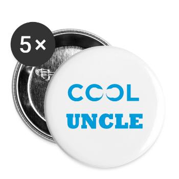 Cool Like My Uncle Baby Twins Partner Look Gift - Buttons large 2.2''/56 mm (5-pack) - white - Front