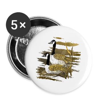 Die Vögel - Buttons groß 56 mm (5er Pack) - Weiß - Vorne