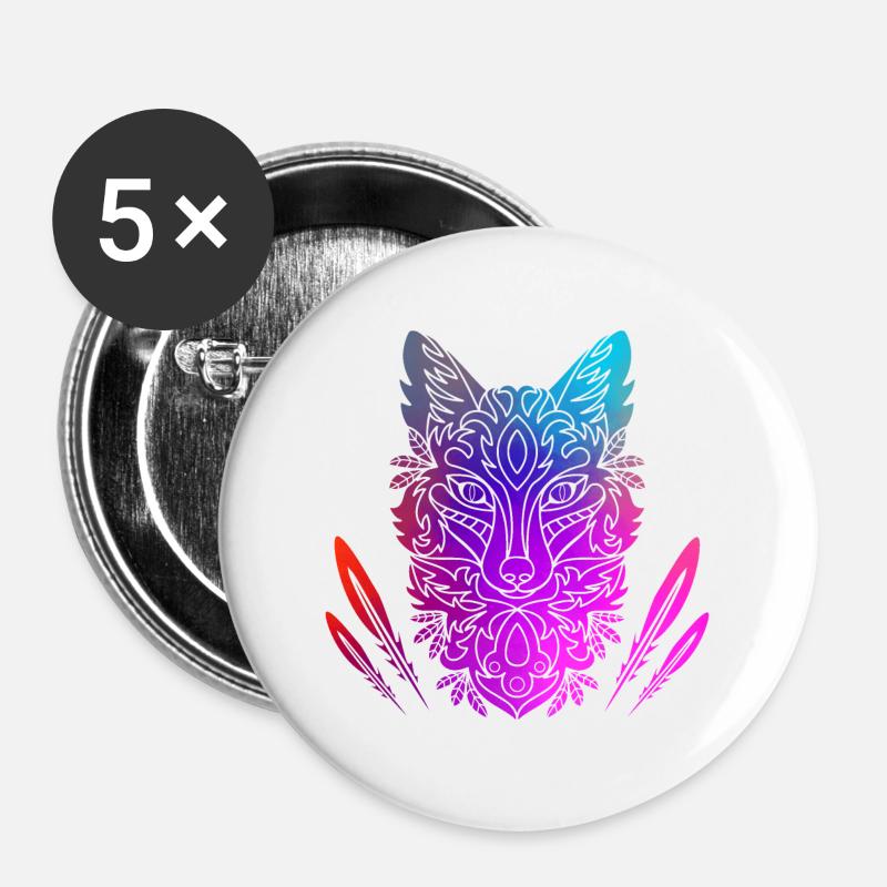 Fox - Buttons large 2.2''/56 mm (5-pack) - white