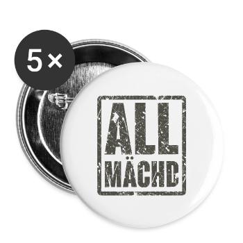 Allmächd - Buttons groß 56 mm (5er Pack) - Weiß - Vorne