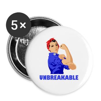 Unbreakable Strong Women Girl Power Feminismus - Buttons groß 56 mm (5er Pack) - Weiß - Vorne