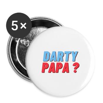 "Darty papa" - Lot de 5 grands badges (56 mm) - blanc - Devant