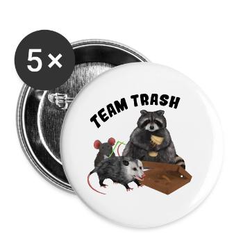 Racoon Opossum Mouse - Team Trash - Buttons large 2.2''/56 mm (5-pack) - white - Front
