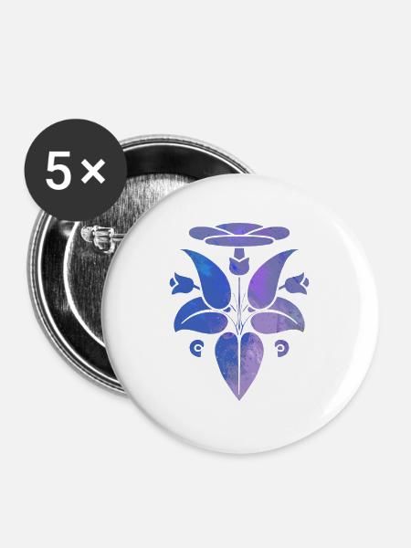 Blume - Buttons groß 56 mm (5er Pack) - Weiß