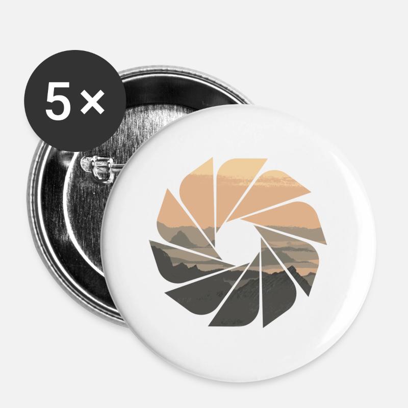 Mountain landscape - Buttons large 2.2''/56 mm (5-pack) - white