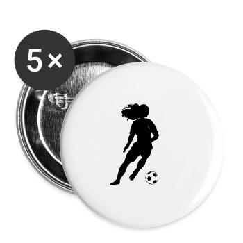 Women's Football Gift - Buttons large 2.2''/56 mm (5-pack) - white - Front