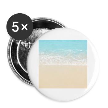 Beach Vacation Neck Gator Beach Photo - Lot de 5 grands badges (56 mm) - blanc - Devant