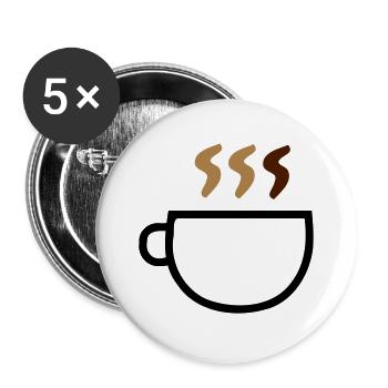 Kaffeetasse rauchen - Buttons groß 56 mm (5er Pack) - Weiß - Vorne