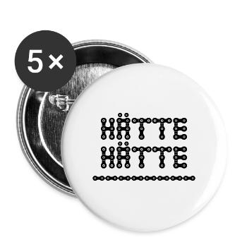 Hätte Hätte Fahrradkette - Buttons groß 56 mm (5er Pack) - Weiß - Vorne