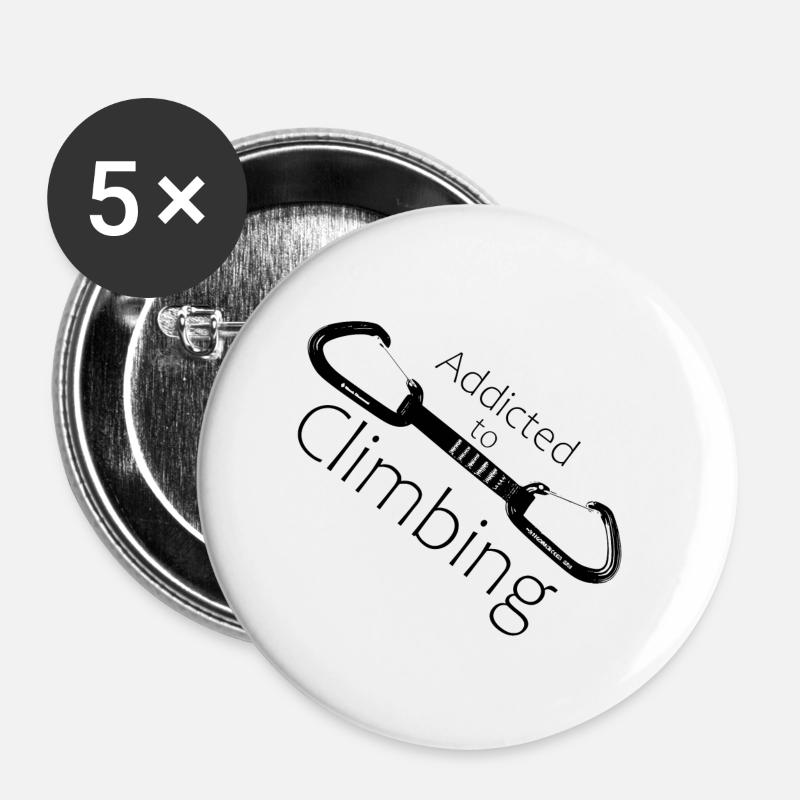 addicted to climbing - Buttons large 2.2''/56 mm (5-pack) - white