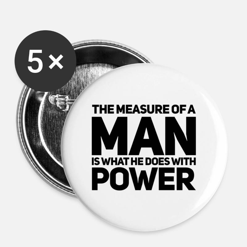 Measure of a man - Buttons large 2.2''/56 mm (5-pack) - white