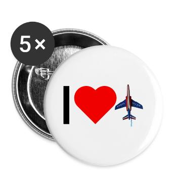 Patrouille de France meeting aérien armée de l'air - Lot de 5 grands badges (56 mm) - blanc - Devant
