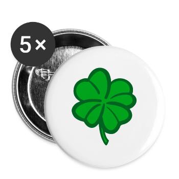 Trèfle à quatre feuilles - Lot de 5 grands badges (56 mm) - blanc - Devant