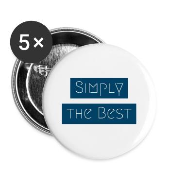 Simply the Best - Lot de 5 grands badges (56 mm) - blanc - Devant