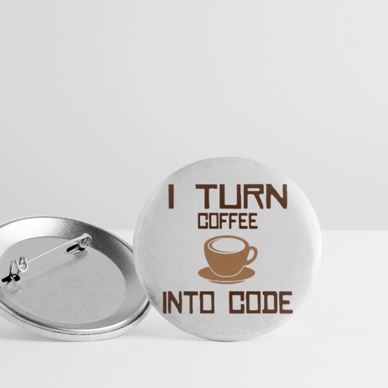 Je transforme le café en code Programmation informatique Lot de 5 grands badges (56 mm)
