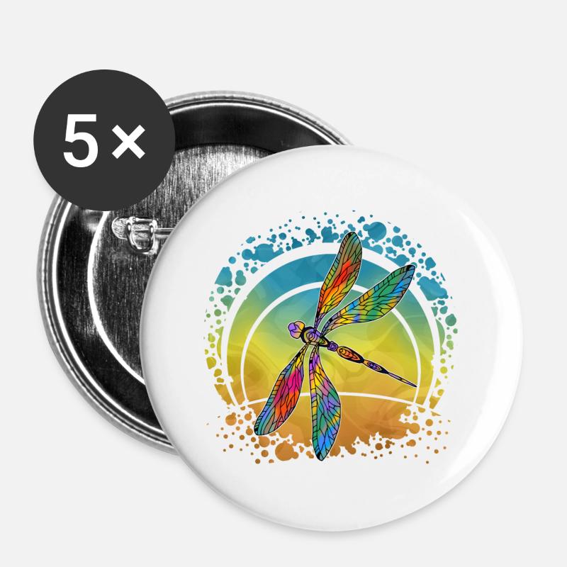 Dragonfly - Buttons large 2.2''/56 mm (5-pack) - white