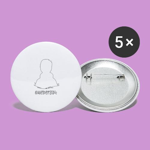 aweber804 |weiß - Buttons groß 56 mm (5er Pack)
