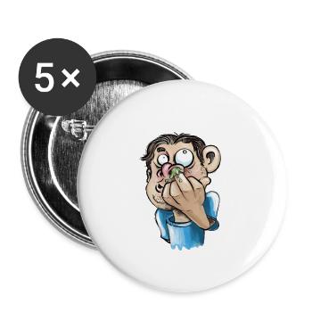 Popeln - Buttons groß 56 mm (5er Pack) - Weiß - Vorne