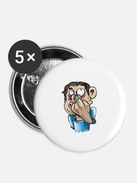 Popeln - Buttons groß 56 mm (5er Pack) - Weiß