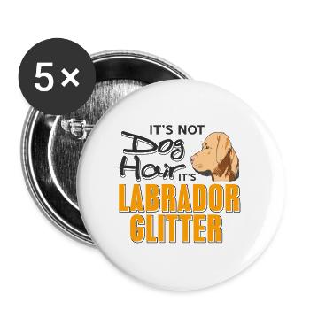 Labrador - Buttons groß 56 mm (5er Pack) - Weiß - Vorne