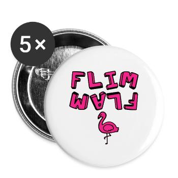 Flamant Flamant Flim - Lot de 5 grands badges (56 mm) - blanc - Devant