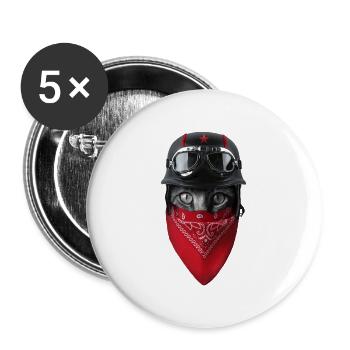 Cats Bandana - Buttons large 2.2''/56 mm (5-pack) - white - Front