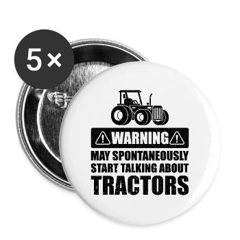 Warning may spontaneously start talking gift - Buttons large 2.2''/56 mm (5-pack) - white - Front