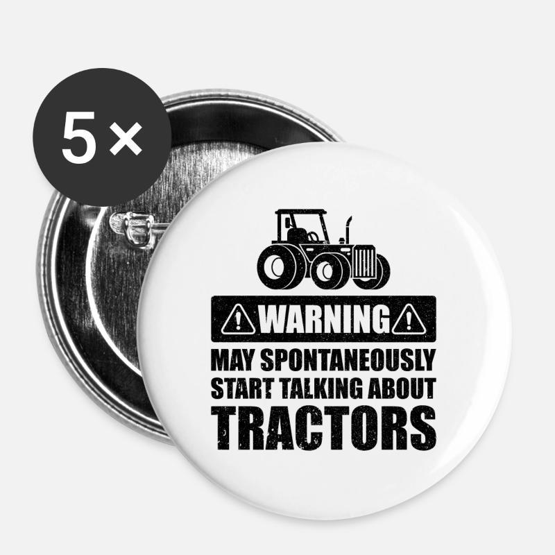 Warning may spontaneously start talking gift - Buttons large 2.2''/56 mm (5-pack) - white