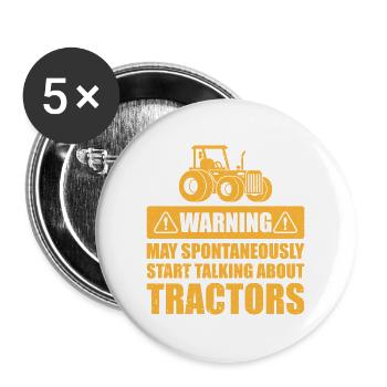 Warning may spontaneously start talking gift - Buttons large 2.2''/56 mm (5-pack) - white - Front