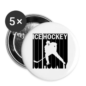 Hockey sur glace Hockey sur glace Joueur de hockey Sports - Lot de 5 grands badges (56 mm) - blanc - Devant