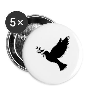 Colombe de la paix / Vogel Logo - Lot de 5 grands badges (56 mm) - blanc - Devant