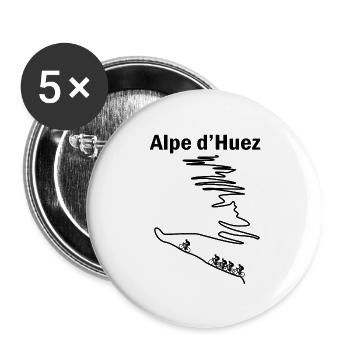 Alpe d'huez gift bike cyclist sport - Buttons large 2.2''/56 mm (5-pack) - white - Front