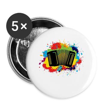 Akkordeon Polka Music Musical Aquarell Geschenk - Buttons groß 56 mm (5er Pack) - Weiß - Vorne