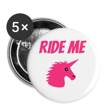 Ride me (head unicorn) - Buttons large 2.2''/56 mm (5-pack) - white - Front