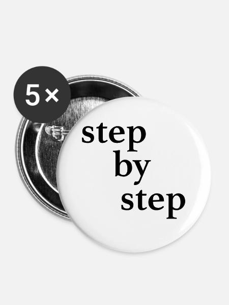 Schritt für Schritt - Buttons groß 56 mm (5er Pack) - Weiß
