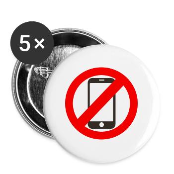 Mobile phone ban - Buttons large 2.2''/56 mm (5-pack) - white - Front