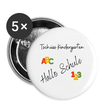 Kindergarten - Buttons groß 56 mm (5er Pack) - Weiß - Vorne