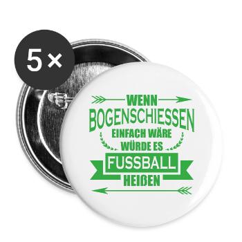 Bogenschiessen Fussball Sport Trainer - Buttons groß 56 mm (5er Pack) - Weiß - Vorne