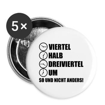 Ossi bemme Geschenk DDR Ostdeutschland - Buttons groß 56 mm (5er Pack) - Weiß - Vorne