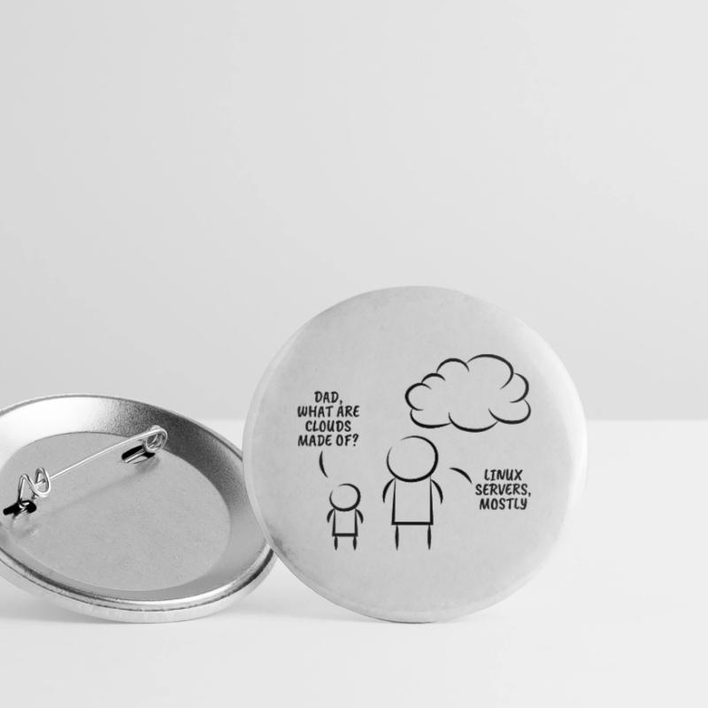 Linux servers Programmation cadeau d’information Lot de 5 grands badges (56 mm)