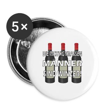 Winzer Wein Weinherstellung - Buttons groß 56 mm (5er Pack) - Weiß - Vorne