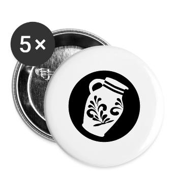 Apfelwein Äppelwoi Geschenk Hessisch Hessen - Buttons groß 56 mm (5er Pack) - Weiß - Vorne