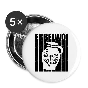 Ebbelwoi Apfelwein Hessen Geschenk Hessisch Babbel - Buttons groß 56 mm (5er Pack) - Weiß - Vorne
