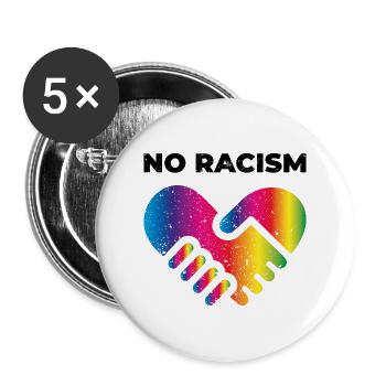 No racism gift tolerance human rights - Buttons large 2.2''/56 mm (5-pack) - white - Front