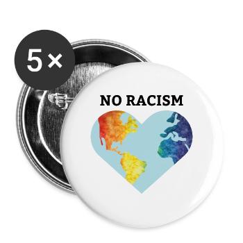No racism tolerance gift human rights - Buttons large 2.2''/56 mm (5-pack) - white - Front