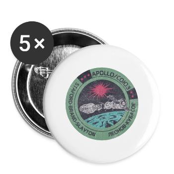 Apollo Gagarine Espace Russie Astronaute - Lot de 5 grands badges (56 mm) - blanc - Devant