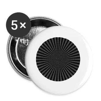 Optische Illusion Tunnel Geschenk - Buttons groß 56 mm (5er Pack) - Weiß - Vorne