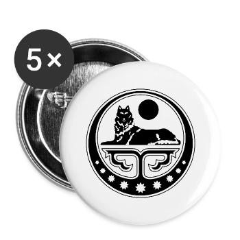 Chechen Geschenk Tschetschenien Dagestan Grosny - Buttons groß 56 mm (5er Pack) - Weiß - Vorne